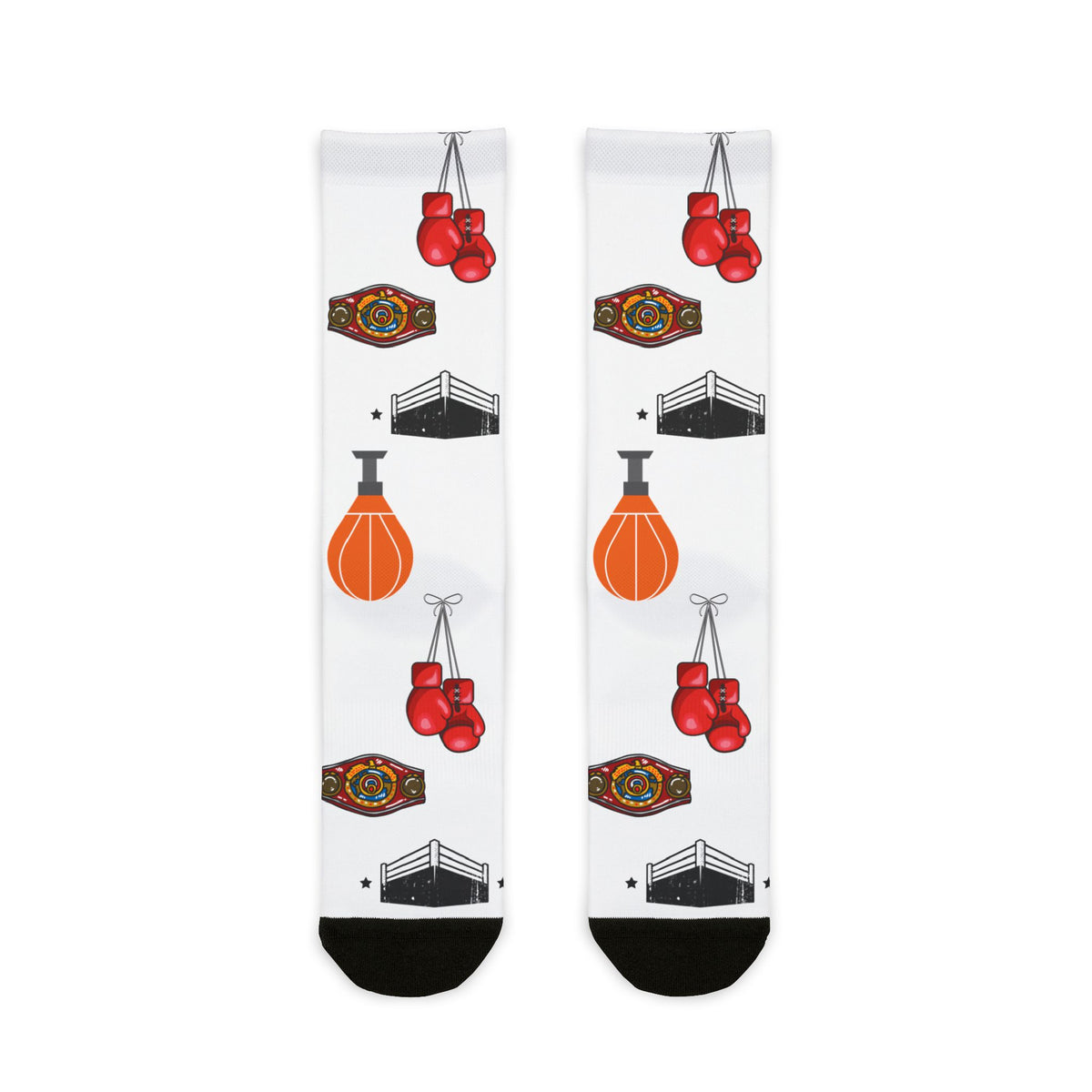 Boxing Themed Crew Socks, Boxer Gift, Boxing Fan Apparel, Athletic Sport Socks, Fighting Matchday Merch, Gym Workout Accessories