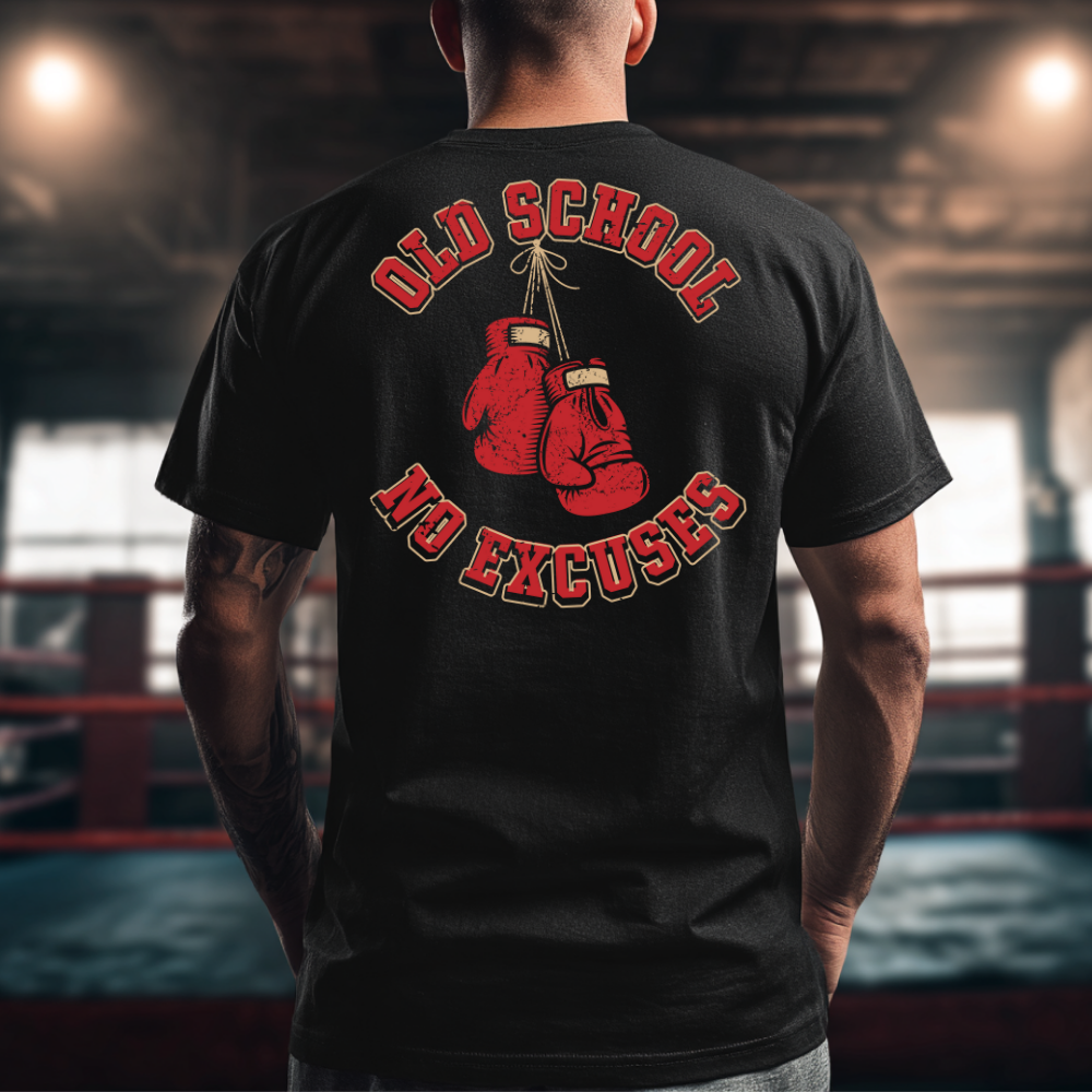 Old School No Excuses Boxing Tee - Unisex Jersey Short Sleeve Shirt for Fitness Enthusiasts, Workout Apparel, Gym T-Shirt, gift for boxers