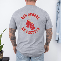 Load image into Gallery viewer, Old School No Excuses Boxing Tee - Unisex Jersey Short Sleeve Shirt for Fitness Enthusiasts, Workout Apparel, Gym T-Shirt, gift for boxers
