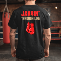 Load image into Gallery viewer, Boxing Motivation Tee | Jabbin' Through Life Unisex Jersey Short Sleeve Shirt, Gift for Boxing Fans, Workout Clothing, Casual Wear