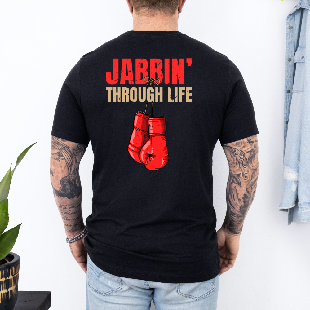 Boxing Motivation Tee | Jabbin' Through Life Unisex Jersey Short Sleeve Shirt, Gift for Boxing Fans, Workout Clothing, Casual Wear