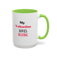 Load image into Gallery viewer, Boxer Valentine's Mug, Colorful Boxing Enthusiast Cup, Gift for Boxer, 11oz, 15oz,  Sports Coffee Mug, Fighter drinkware