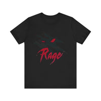 Load image into Gallery viewer, Rage" Unisex Jersey Tee, Edgy Graphic Shirt, Perfect for Gamers, Music Lovers, Mad at World, Wear this T-Shirt